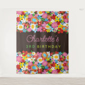 お洒落春の花ガーデンバースデーパーティー タペストリー (正面)