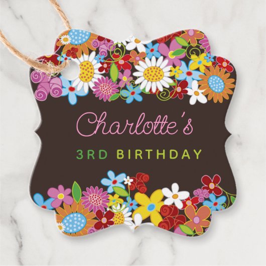お洒落春の花ガーデンバースデーパーティー フェイバータグ (正面)