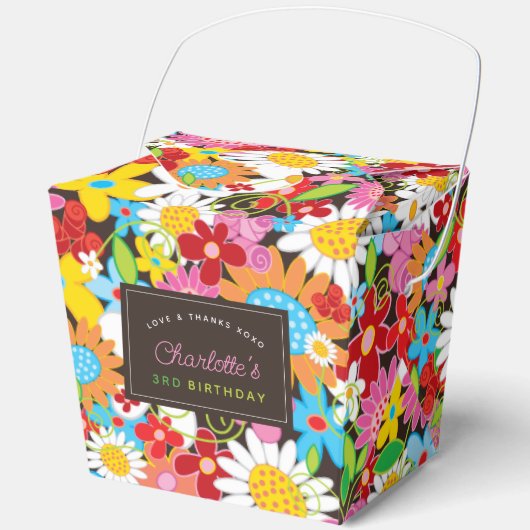 お洒落春の花ガーデンバースデーパーティー フェイバーボックス (正面)