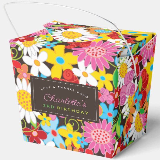 お洒落春の花ガーデンバースデーパーティー フェイバーボックス (裏面)