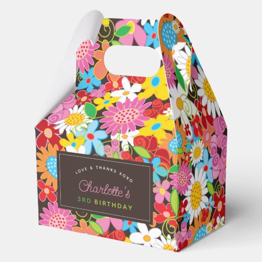 お洒落春の花ガーデンバースデーパーティー フェイバーボックス (裏面)