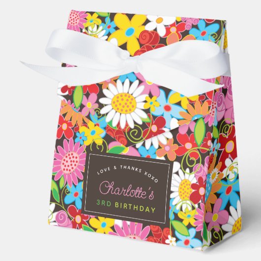 お洒落春の花ガーデンバースデーパーティー フェイバーボックス (正面)