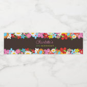 お洒落春の花ガーデンバースデーパーティー ペットボトルラベル (シングルラベル)