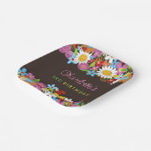 お洒落春の花ガーデンバースデーパーティー ペーパープレート (傾斜あり)