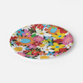 お洒落春の花ガーデンバースデーパーティー ペーパープレート (アングル)