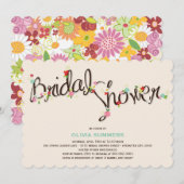 お洒落春の花シックブライダルシャワー招待状 招待状 (正面/裏面)