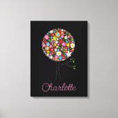 お洒落春の花ツポップ・アートのリーキュート子供部屋アート キャンバスプリント (正面)