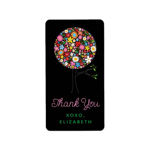 お洒落春の花ツポップ・アートのリー住所 シール (正面)