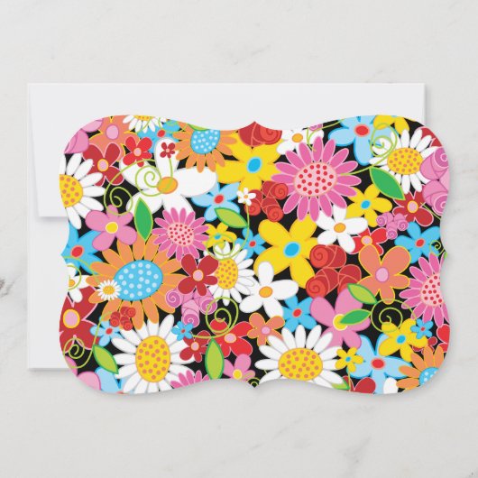 お洒落春の花ツポップ・アートのリー誕生日パーティー 招待状 (裏面)