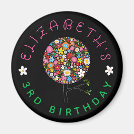 お洒落春の花ツポップ・アートのリー開花誕生日 マグネット