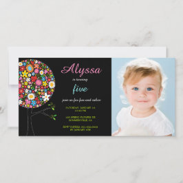 お洒落春の花ポップ・アートのツリー写真ガールズ