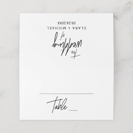 お洒落書結婚の プレイスカード (外部開封)