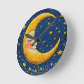 お洒落月 ラウンド壁時計 (傾斜)