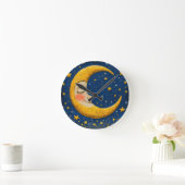 お洒落月 ラウンド壁時計 (ホーム)