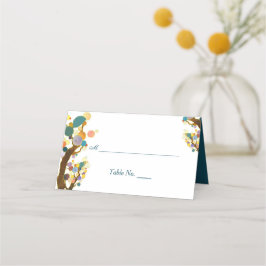 お洒落木ティール（緑がかった色）結婚ズ プレイスカード