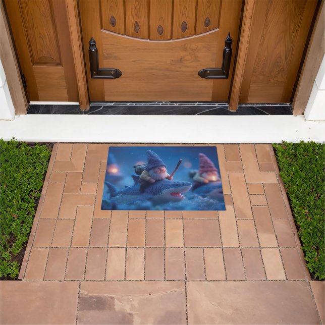 お洒落格言がサメに乗る ドアマット (室外)