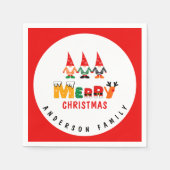 お洒落格言よくはしゃぐフォントカラフルクリスマス スタンダードカクテルナプキン (正面)