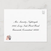 お洒落格言ウェディングRSVP | オレンジウッドランド インビテーションポストカード (裏面)