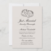 お洒落格言オレンジたった今結婚しました結婚ズ 案内状 (正面)