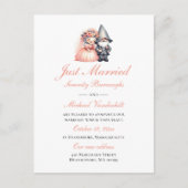 お洒落格言ガーデンオレンジたった今結婚しました結婚ズ 案内ポストカード (正面)