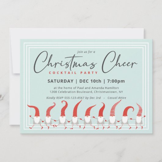 お洒落格言クリスマス応援カクテルパーティー 招待状 (正面)
