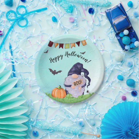 お洒落格言ハッピーハローウィン ペーパープレート (パーティー)
