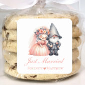 お洒落格言新婦たった今結婚しました結婚ズ スクエアシール