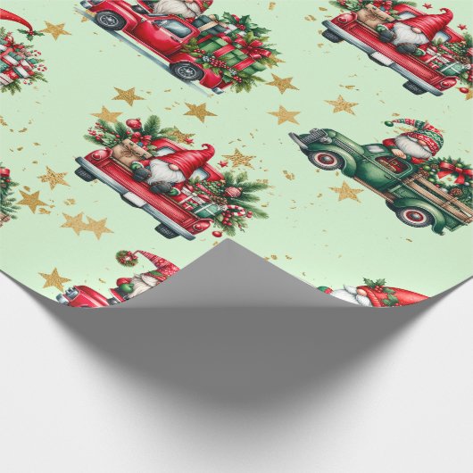 お洒落格言、トラックと金箔の星 ラッピングペーパー (角)