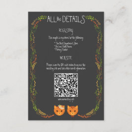 お洒落森素朴結婚猫 エンクロージャーカード