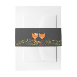 お洒落森素朴結婚猫 招待状ベリーバンド