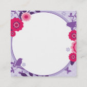 お洒落植物かわいらしフローラリース紫 スクエア名刺 (裏面)
