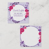 お洒落植物かわいらしフローラリース紫 スクエア名刺 (正面/裏面)