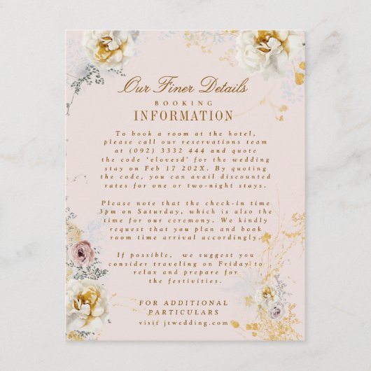 お洒落植物リース結婚のボホ詳細 エンクロージャーカード (正面)