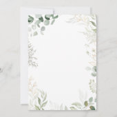 お洒落植物及び金ゴールド伝統的結婚の 招待状 (裏面)