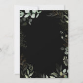 お洒落植物黒金ゴールド伝統的結婚ズ 招待状 (裏面)
