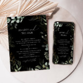 お洒落植物黒金ゴールド伝統的結婚ズ 招待状