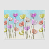 お洒落様式化された水彩及びインクフラワー 薄葉紙 (正面)