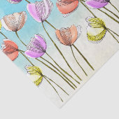 お洒落様式化された水彩及びインクフラワー 薄葉紙 (詳細)