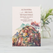 お洒落水イタリアン色結婚指定 招待状 (スタンド正面)