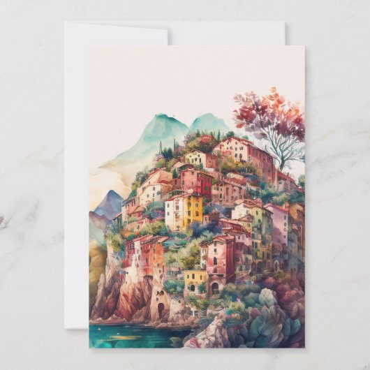 お洒落水イタリアン色結婚指定 招待状 (裏面)