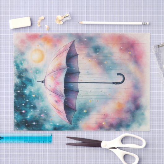 お洒落水彩傘の切り離し | 宝石 薄葉紙 (クラフト)