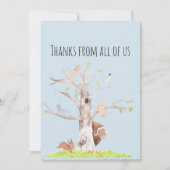 お洒落水彩動物 サンキューカード (正面)