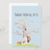 お洒落水彩動物 サンキューカード (正面/裏面)