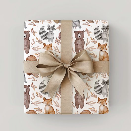 お洒落水彩樹林動物 薄葉紙