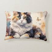 お洒落水彩毛猫と蝶 アクセントクッション (裏面)