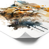 お洒落水彩猫の壁画 ポスター (角)