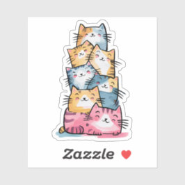 お洒落水彩猫モダン シール