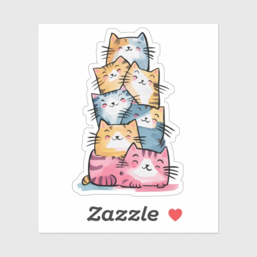 お洒落水彩猫モダン シール (シート)