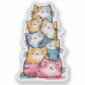 お洒落水彩猫モダン シール (正面)