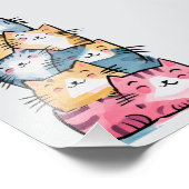 お洒落水彩猫モダン フォトプリント (角)